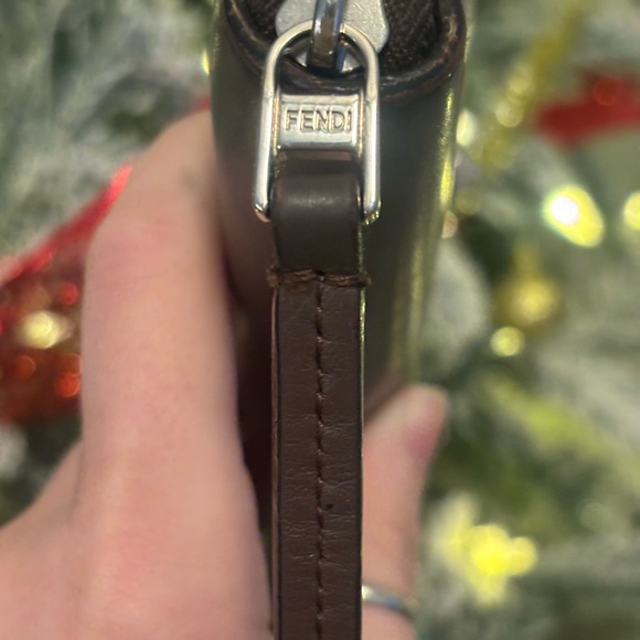 Fendi Brown & Pink Leather Long Zippy Wallet W/ Pouch - Picture 6 of 11